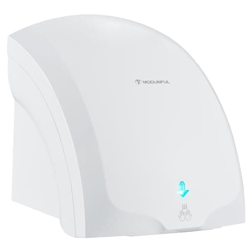 modunful Electric Hand Dryer,Automatic High Speed Hand Dryer Commercial Hand Dryer for Kitchen, Bathroom and Toilet 220v 1400W White