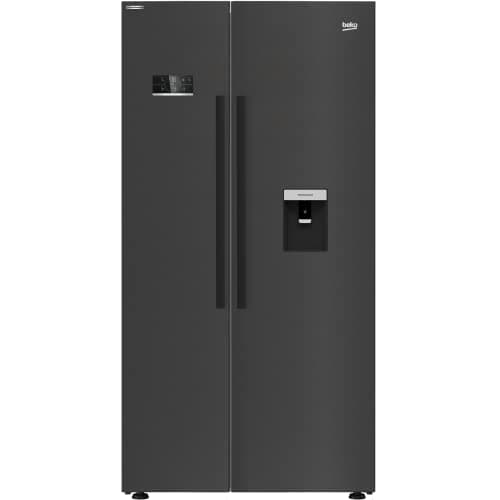 Beko 576 Litre Side By Side American Style Fridge Freezer - Black