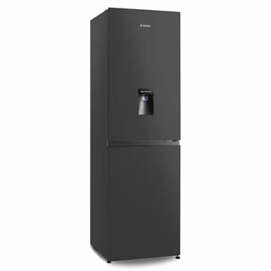 Teknix FFH1825WB 55cm Freestanding 50/50 Fridge Freezer - 256 Litre Capacity - Total No Frost - Non-plumbed Water Dispenser - Black, H182.5 x W55 x D56.2 (cm)