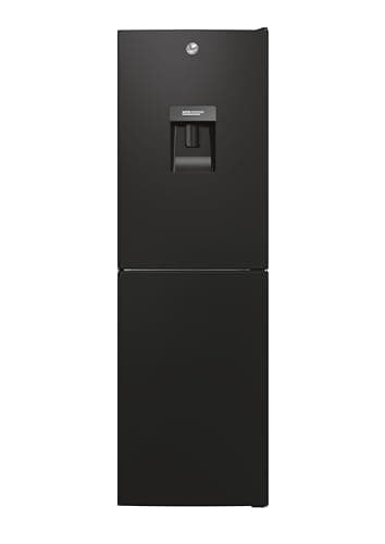 Hoover H-FRIDGE 300 Freestanding Fridge Freezer 50/50 with Water Dispenser, 2 Doors, Low Frost Technology, E Class, 246L Total Capacity, Internal Display, Black, 54.5x55x176 cm - HOCT3L517EWBK-1