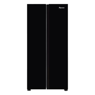 Fridgemaster MS83431EB Freestanding Slim American Side by side Door Fridge Freezer 445L, Total No Frost, Inverter compressor, Black, 83.6Wx178.0Hx63.6D cm, 38dB low noise, Energy Rating E