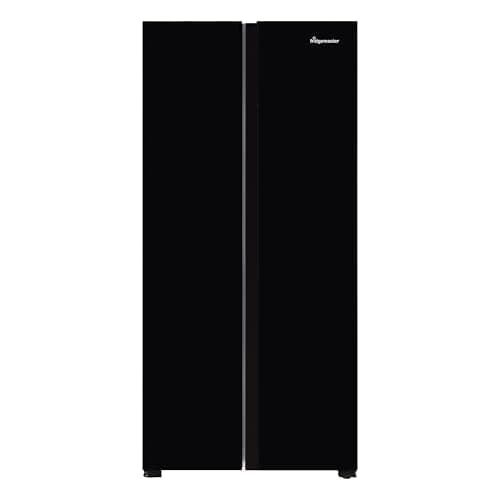 Fridgemaster MS83431EB Freestanding Slim American Side by side Door Fridge Freezer 445L, Total No Frost, Inverter compressor, Black, 83.6Wx178.0Hx63.6D cm, 38dB low noise, Energy Rating E