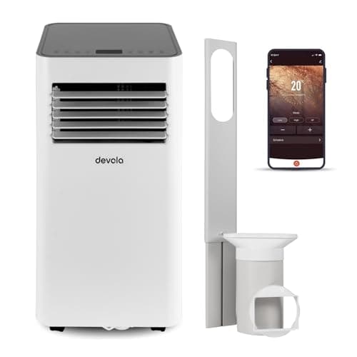 Devola 4-in-1 WiFi Air Conditioner Unit 9000 BTU, Portable Air conditioning unit & 28L/day Dehumidifier With 2 Window Kits Included, Fan only mode, Cooling, Timer & Dehumidifying Functions