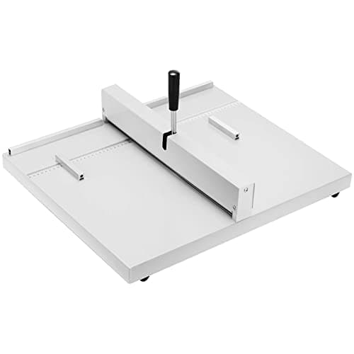 VEVOR 18" Manual Scoring Paper Creasing Machine 460mm Paper Folding Machine Heavy Duty Metal Paper Card Scorer Creaser with 2 Blocks, white