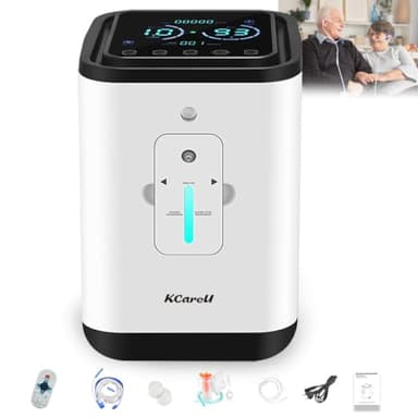 KCareU Oxygen Machine 1-7L/min Adjustable Wheelchair Oxygen Device 93%~30% High Purity Oxygen Generator for Home use