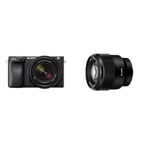 Sony Alpha 6400 | APS-C Mirrorless Camera with Sony 16-50 mm f/3.5-5.6 Power Zoom Lens & SEL-85F18 Portrait Lens Fixed Focal 85mm F1.8 Full Frame Suitable for A7, ZV-E10, A6000