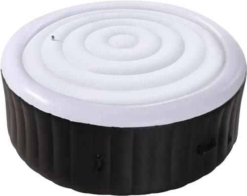 4.5 Ft Inflatable Round Hot Tub Cover - Energy Saving Spa Lid - Outdoor Spa Tub Lid for Insulated Thermal Bathtub