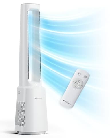 Pro Breeze® OmniAir Bladeless Tower Fan + Air Purifier - Ultra Quiet Standing Portable with Remote Control, HEPA Filter, LED Display