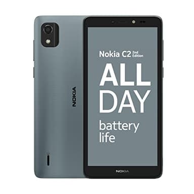 Nokia C2 2nd Edition 5.7” Smartphone with all-day battery life, 5MP & 2MP cameras, Android 11 (Go edition), MicroSD card slot supports up to 256GB, 2 years quarterly security updates, Dual SIM - Blue