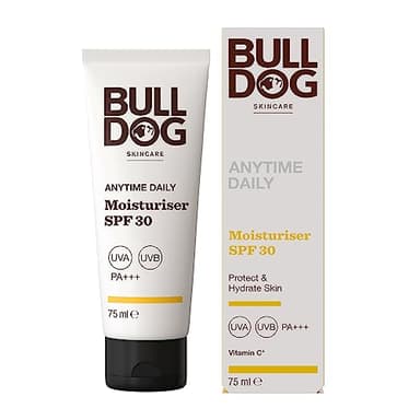 Bulldog Skincare Anytime Daily Moisturiser SFP 30 for Men Protect & Hydrate Skin 75ml