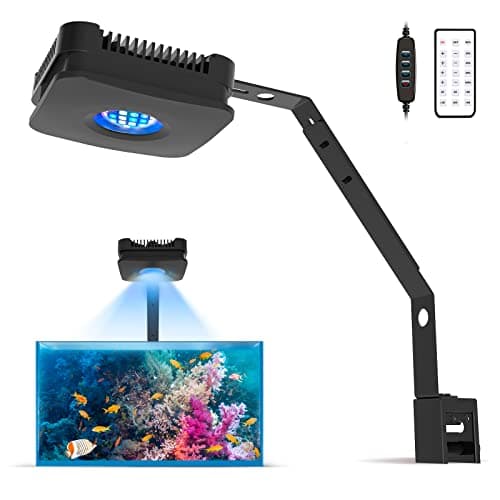 Lominie Aquarium LED Light, RF Remote Dimmable Fish Tank Light with Bracket for Saltwater Fish and Reef Coral Tank Full Spectrum Aquarium (Pxie30 Marine)