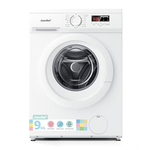 COMFEE' CFE12EW90/W Freestanding Washing Machine,9KG Load,1400RPM,Steam Wash,Quick Wash,BLDC Inverter Motor,White