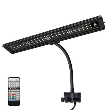 IREENUO LED Aquarium Light, Full Spectrum Fish Tank Clip on Light with Remote, Color Changing Lighting for Reef Coral Aquatic Plants & Fish Keeping (13W)