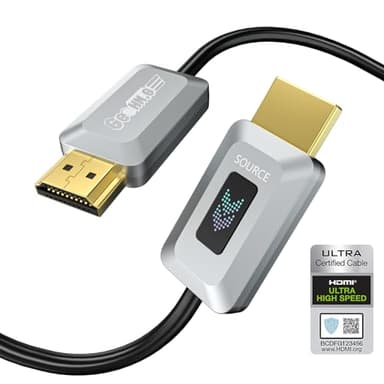 GeoHN.G 8K Fiber Optic HDMI Cable 65ft, Certified 48Gbps High-Speed HDMI 2.1 Cable, Support 8K@60Hz 4K@120Hz/144Hz eARC Dolby HDCP 2.2&2.3 HDR10 RTX 3080, Compatible with PS5/TV/Xbox Series X/PC