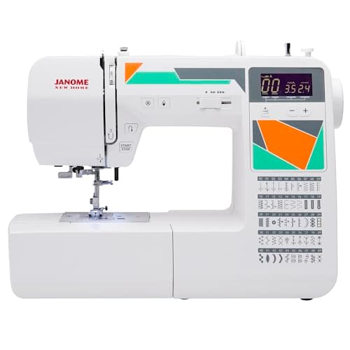 Janome 0018050DC 81050DC MOD MOD-50 Computerized Sewing Machine with 50 Built-in Stitches, 3 One-Step Buttonholes, Drop Feed and Accessories, Metal, Red