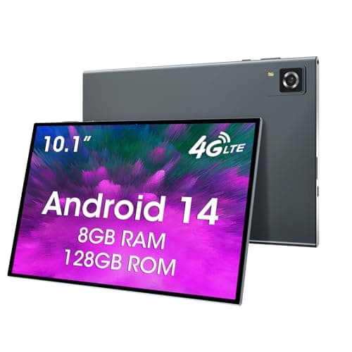 CWOWDEFU Tablet With SIM Card Slot,10-inch Tablet,Android 14,4G LTE Tablet and Phone (Make Calls),8GB RAM,128GB ROM (TF up to 1 TB),GSM Unlocked,Phablet,6000 mAh,GPS,Octa-Core(Silver)