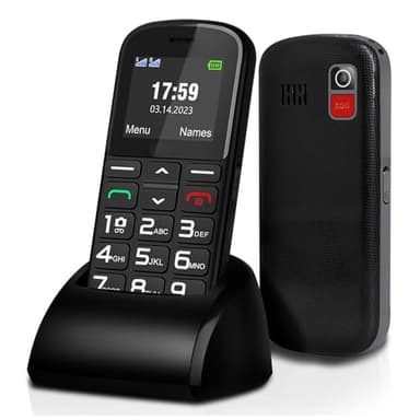 PPLDABNK 4G Cell Phone for Seniors,Dumb Phone Unlocked with SOS Button,1.8" LCD,Super-Loud Speaker,Speed Dial,Basic Phone with 1800mAh Battery,Charging Dock,Black