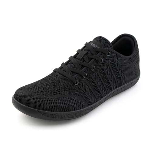 Hitmars Barefoot Shoes Mens Minimalist Shoes Women Wide Toe Box Barefoot Running Shoes Zero Drop Trail Running Trainers Unisex Walking Outdoor Black 2 Size 12