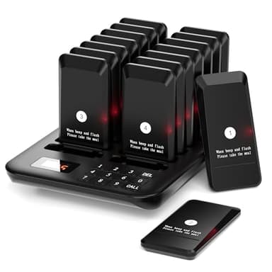 Restaurant Pager System, 16 Buzzer Contactless Pager System, Restaurant Buzzer System, for Food Truck Cafe Clinic Hospital Restaurant Pager System, No Vibration