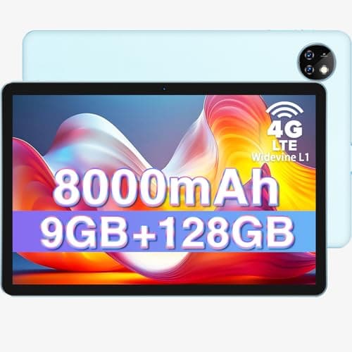 DOOGEE T10W 2024 Newest Android 14 10" Tablet with SIM Card Slots, 8000mAh, 9GB+128GB/1TB TF, Android Tablets With High-Resolution Sound, Eye Protection, 3.5mm Headphone Jack, BT5.0/5G WiFi/OTG - BLUE