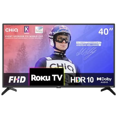 CHiQ ROKU TV L40G5NK, 40 Inch Smart TV, FHD, HDR10, Dolby Audio, Mobile Control, Voice Assistant, BBC, Disney+, 2.4&5G WiFi, USB 2.0, 2023