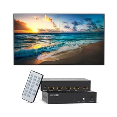 Yinker 4K Video Wall Controller 2x2, 4K@30Hz HDMI Video Wall Processor for 4 TV Splicing Display Supports 1x1, 1x2, 1x3, 1x4, 2x1, 2x2, 3x1, 4x1-1 HDMI Input & 4 HDMI Output