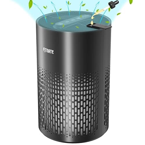 FITNATE Air purifier with Essential Oil Diffuser, Air Purifiers for Large Room Up to 215 Sq. Ft and Filters 99.9% of Allergens, True HEPA Filter,Pet Dander, Dust, 20dB Quiet Air Cleaner for Bedroom