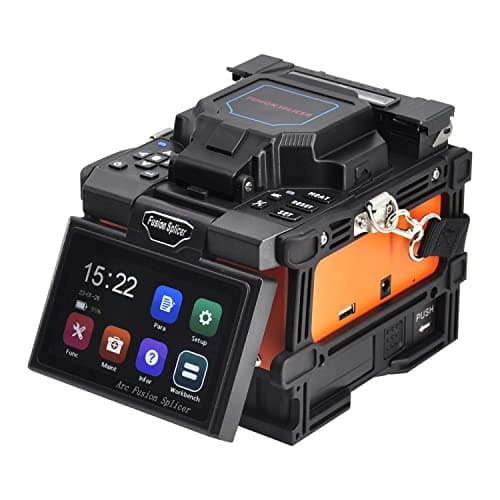 QIIRUN X800 Automatic Fibre Fusion Splicer 6 Seconds Fast Splicing Fusion Splicer Machine Core Alignment with Large Battery for Man Telecommunication FTTx Projects (UK Plug)