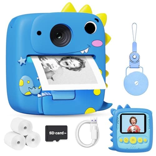 Kids Camera Instant Print for Boys Girls, Christmas Birthday Gifts for 3 4 5 6 7 8 9 Year Old Boys Girls, 1080P Kids Digital Camera Toys for Kids Age 3-9 Blue