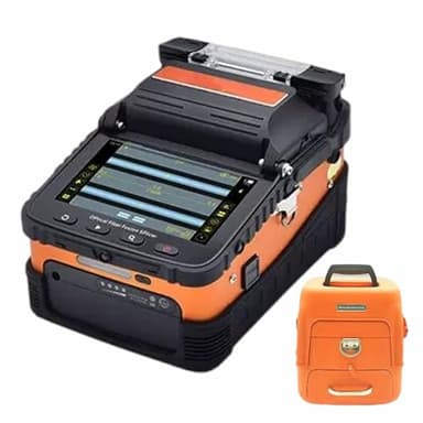 forplubossmmp Optical Fiber Welding Splicing Machine, Automatic Fiber Optic Fusion Splicer Kit - LED Lighting, Core Alignment with 6 Motors Fiber Splicer Machine for Cable Splicing Projects