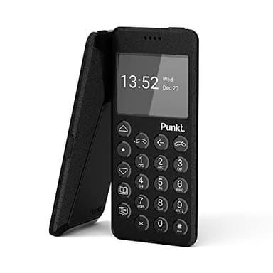 Punkt. MP02 New Generation 4G LTE Dumb Phone, Minimalist Mobile Phone, Unlocked, Nano-SIM, WiFi Hotspot,2GB RAM+16GB Storage, 1280 mAh Battery - Black