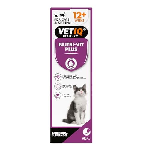 VETIQ Nutri-Vit Plus Immune Booster Nutritional Supplement Paste for Cats & Kittens 12+ Weeks Recovering from Illness, Helps to Provide Extra Energy & Nutrition, 70 g (Pack of 1)