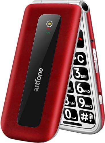 artfone Senior Flip Mobile Phone for Elderly| 1200mAh Battery| SIM Free Unlocked Big Button Senior Mobile Phone with 2.4" Color Display| SOS Button