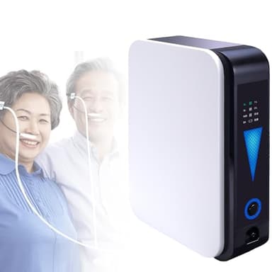 Spdazzleburst Oxygen Concentrator, 1-2L/min Portable Oxygen Concentrator, Adjustable Oxygen Machine, 50dB Silent Operation, for Home and Travel Use Car Air Purifier