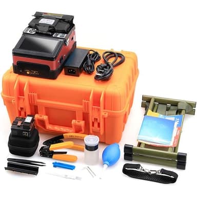 Fusion Splicer Fiber Optic W/ 7800mah Battery, Fusion Splicer Kit - 6s Splicing & 15s Heating Core Alignment, Electric Fiber Cleaver Fiber