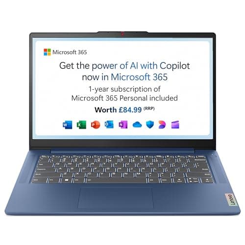 Lenovo IdeaPad Slim 3 | 14 inch Full HD Laptop | Intel N100 | 4GB RAM | 128GB SSD | Windows 11 Home in S mode | Microsoft 365 Personal | Abyss Blue