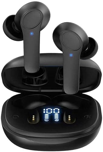 Galaxy S25/S25 Plus/S25 Ultra Wireless Earbuds, 2025 Wireless Earphones Bluetooth 5.3 Headphones, Over Ear Buds IP6 Waterproof 35H Playtime Stereo LED Display Deep Bass For Samsung Galaxy S25 (BLACK)
