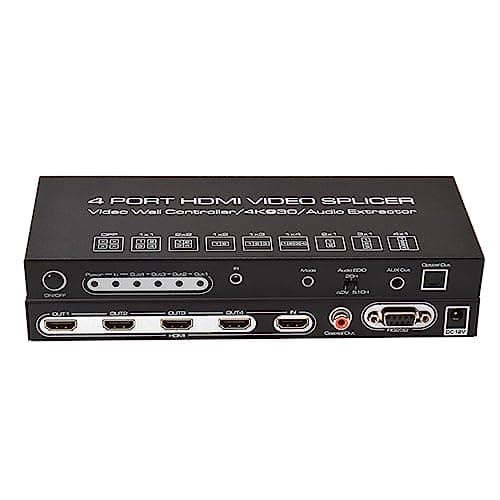 4K @ 30HZ 2x2 Video Wall Controller 1 HDMI Input 4 HDMI Output Video Processor Support screen 180 degree rotation support 1X1 1X2 2X1 2x2 1X3 3X1 1X4 4X1