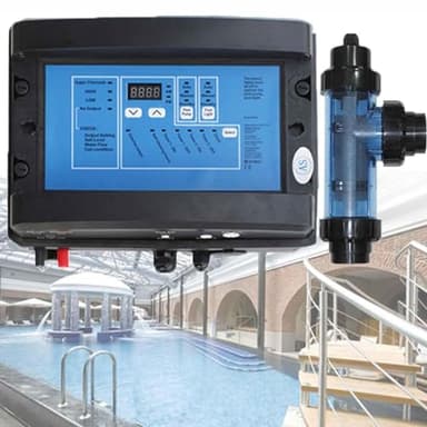 CYMYYDS Salt Water Chlorinator Cell,Electrolytic Salt Chlorine Generator System, Swimming Pool Salt Chlorinator, 10-40℃ Water Temperature Chlorinator Suitable For Home Pool,30g/h
