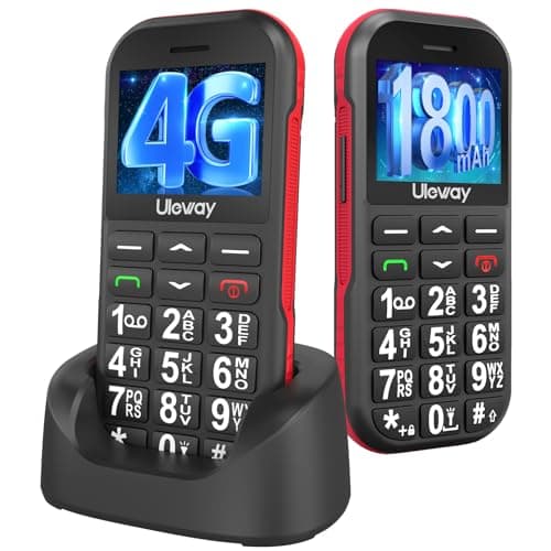 CHAKEYAKE 4G Big Button Phone for Elderly, 1800mAh Long Standby, Easy to Use Senior Phone with SOS Emergency Button, Large Volume, Flashlight, FM Radio