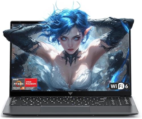 ACEMAGIC 15.6 Inch Gaming Laptop with Ryzen 5 7430U Processor up to 4.3GHz (Beat i7-1265U) 16GB RAM DDR4*2 512GB M.2 SSD Computer, FHD, HDMI, BT5.0, USB3.2, Type-C,1MP Front, 54.7Wh Battery, WiFi 6.0