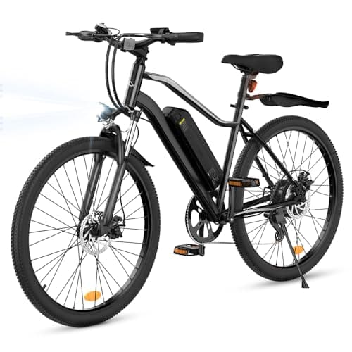 Finbike EB3 Electric Bike for Adults, 100KM Max Range, 3-4H Fast Charging, 26inch Electric Mountain Bike with Removable Battery, Front Fork Suspension, 7-Speed Derailleur, 150KG Capacity Ebike