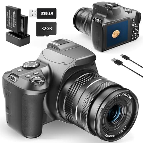 NBD 64MP Digital Camera with 4K Video & 40X Zoom - 1080P HD Autofocus, EIS Stabilization for Photography Beginners (Black) (Black)