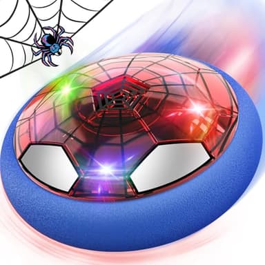 Spider Hover Football Gifts for Boys Girls Toys Age 3 4 5 6 7 8 9+ Year Old, LED Rechargeable Air Power Outdoor Indoor Football Games, Kids Foam Soccer Ball for Xmas Stocking Filler Birthday Presents