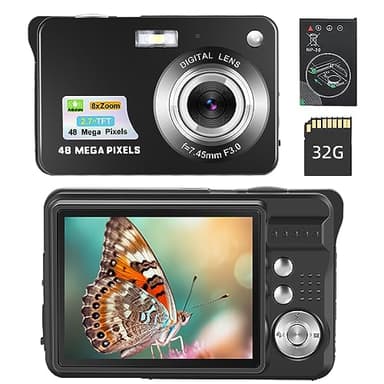 Pocket-Sized Digital Bridge Camera - 4K, 48MP, Face-Detection, 8X Zoom - Perfect for Vlogging and Photography Enthusiasts