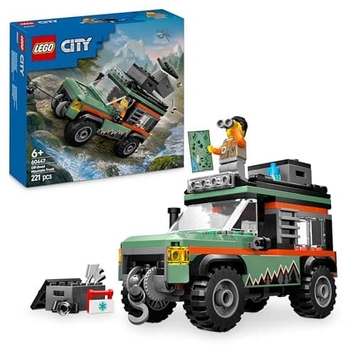 LEGO City Off-Road 4x4 Mountain Truck Toy Set - Building Toys for 6+ Year Old Boys & Girls - Fun Gift Ideas for Birthdays & Holidays - Incl. a Minifigure & Accessories - 60447